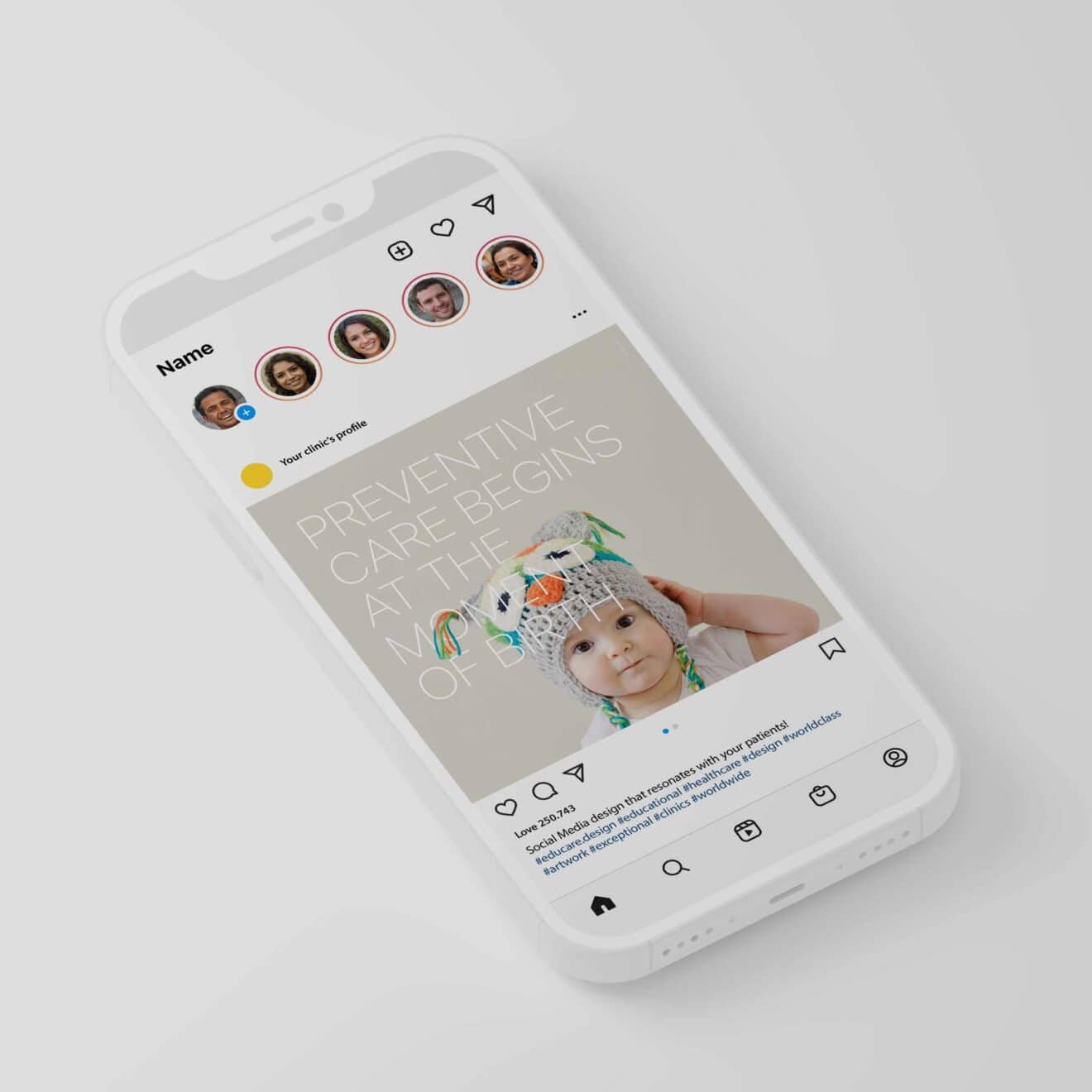 Social Media design for healthcare clinics. Designed by educare.design