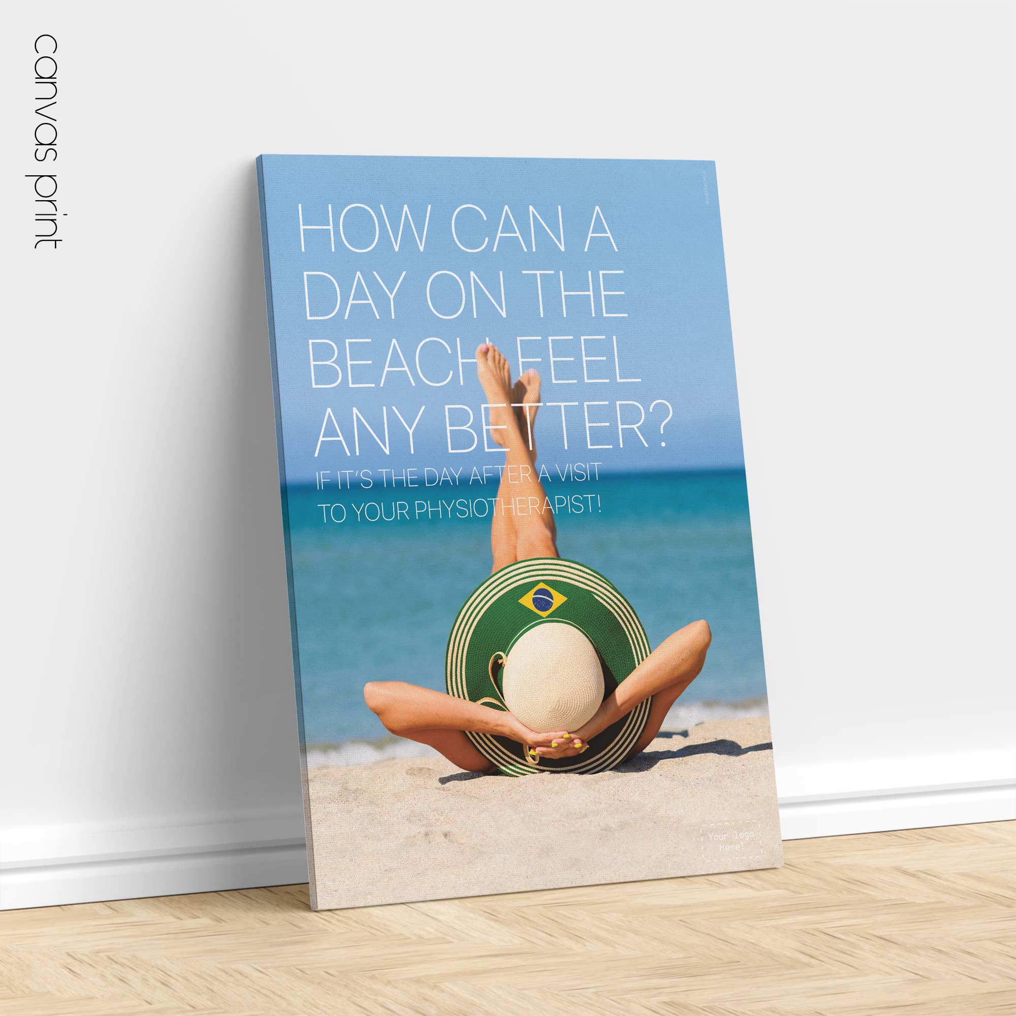 Día en la playa. Cartel de fisioterapia de educare.design