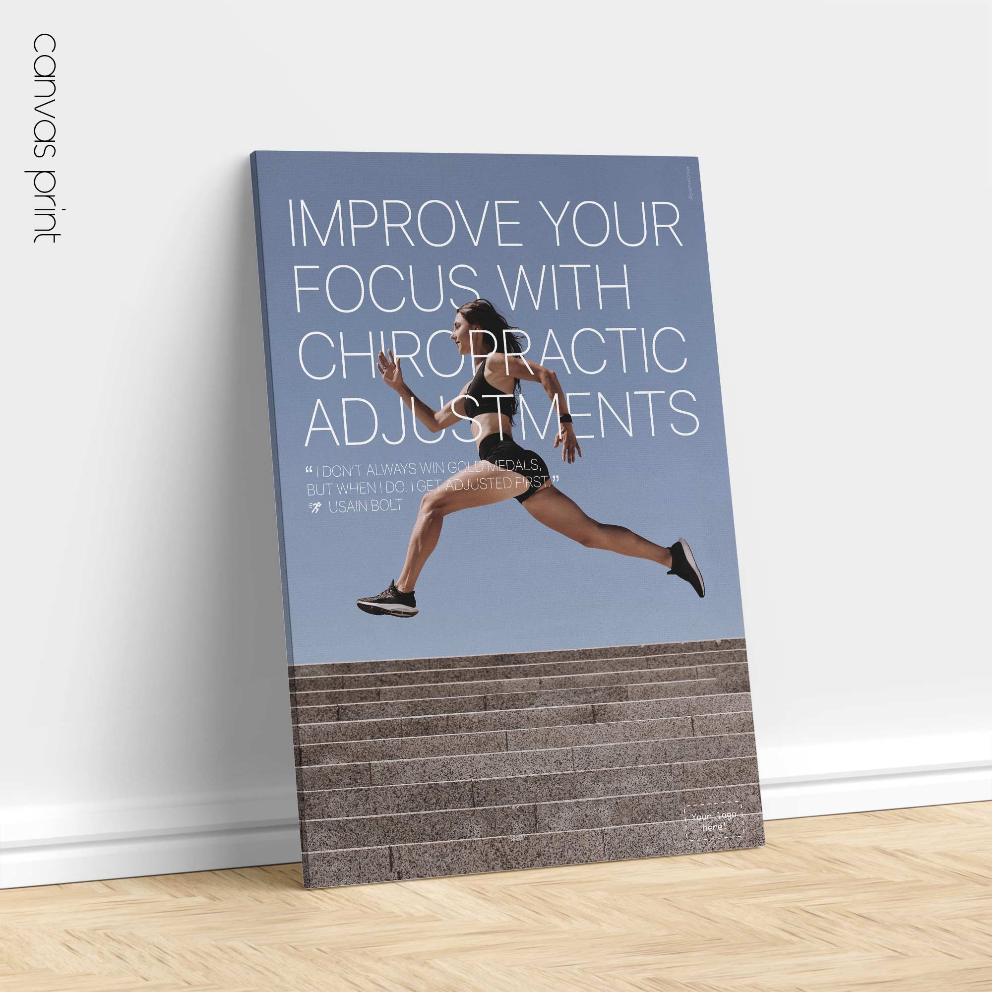 Correr y Quiropráctica. Póster deportivo de educare.design