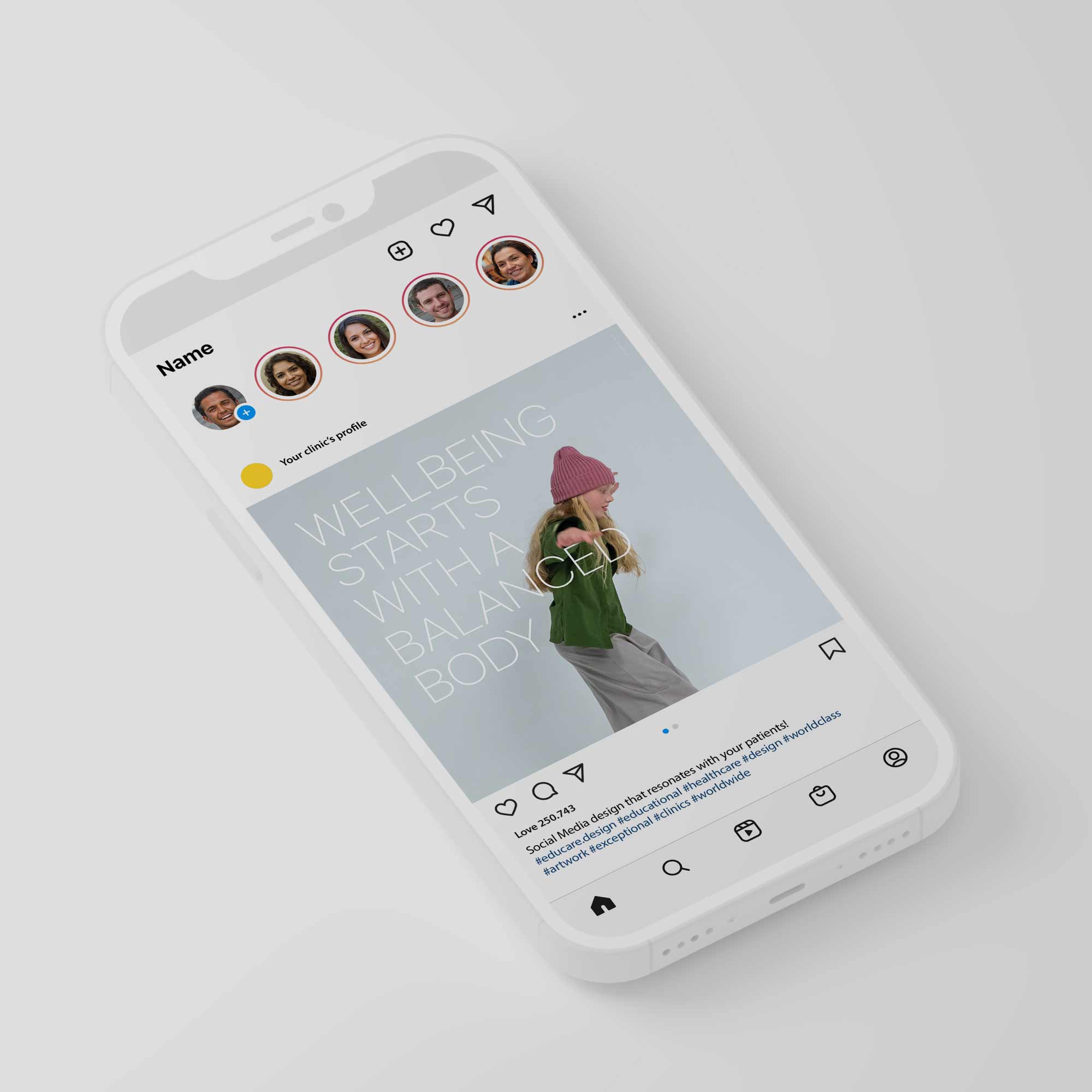 Social Media design for healthcare clinics. Designed by educare.design