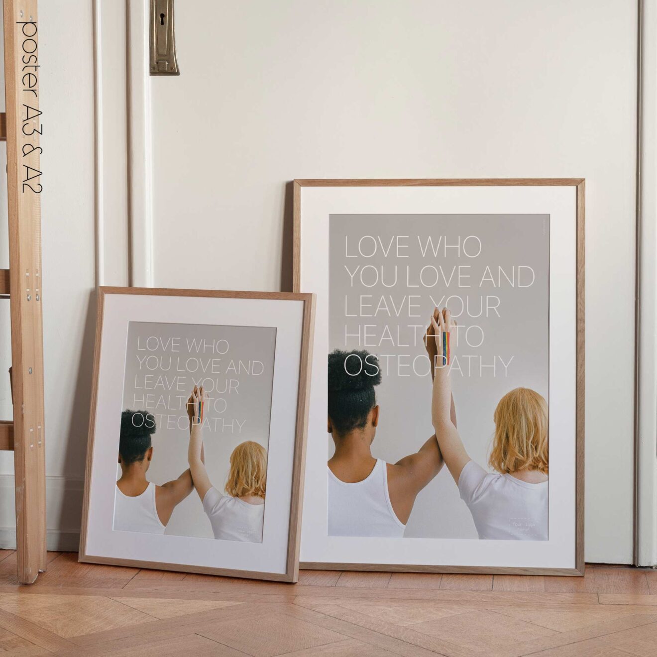 Amor y Osteopatía. Póster sobre asistencia sanitaria de educare.design