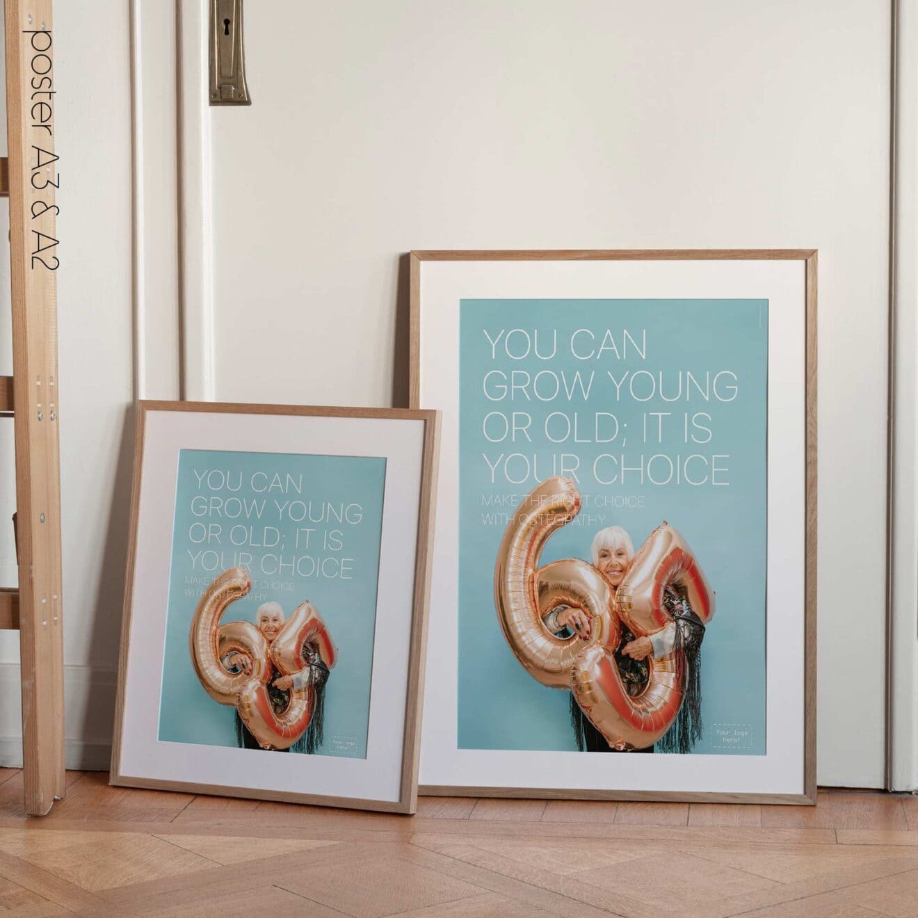 La scelta giusta con l'osteopatia. Poster sull'assistenza sanitaria da educare.design