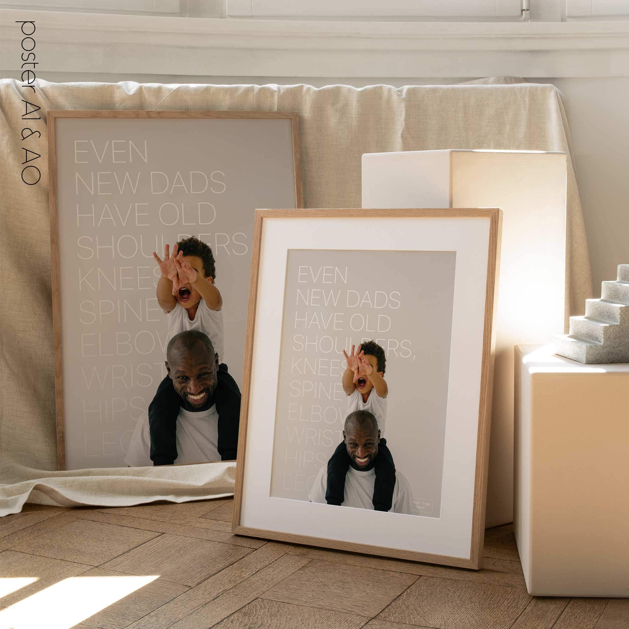 Même les nouveaux papas. Affiche pour une meilleure santé sur www.educare.design