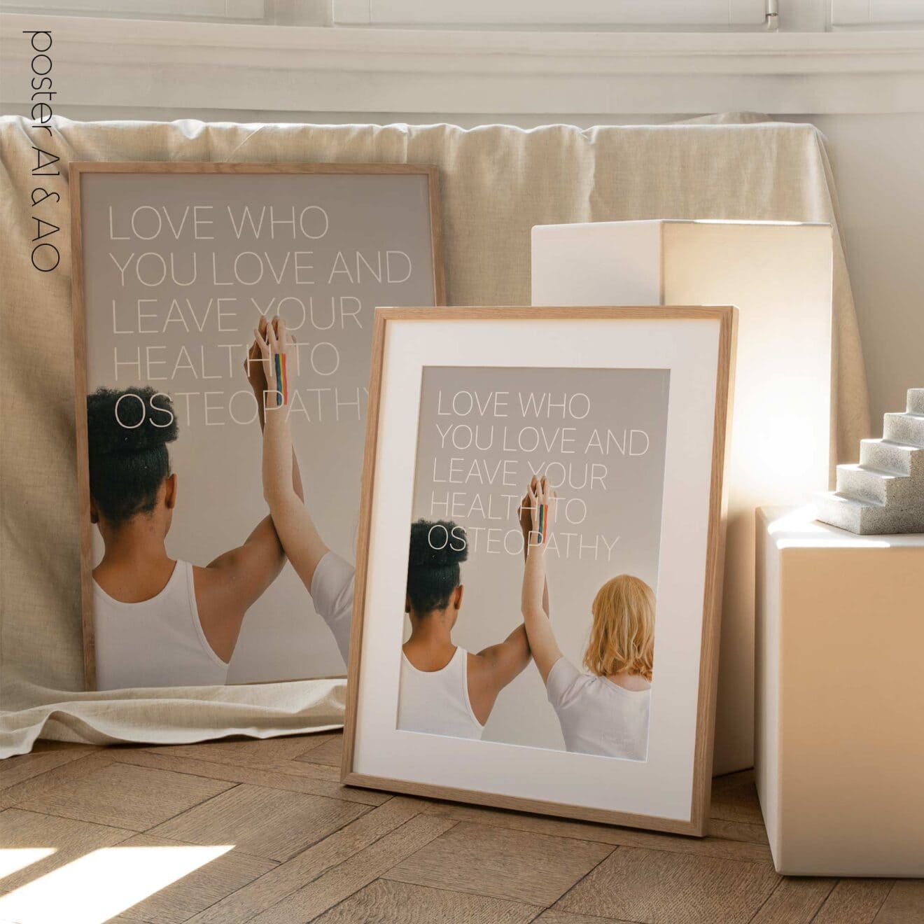 Amor y Osteopatía. Póster sobre asistencia sanitaria de educare.design