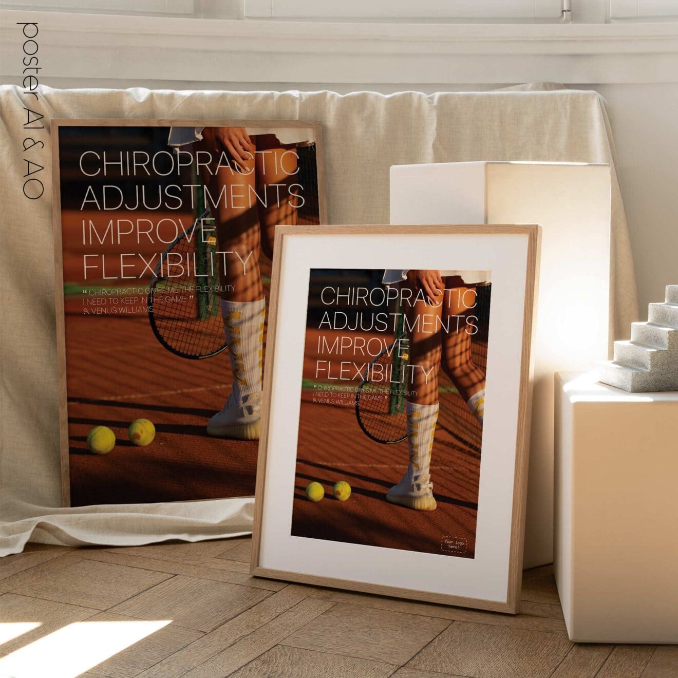 Tennis and chiropractic. Adjustments improve flexibility.
