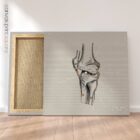 Genou humain, vue latérale. Œuvre d'art vintage sur l'anatomie et la physiologie d'educare.design