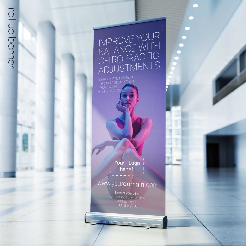 Ballet and Chiropractic; rollup banner version
