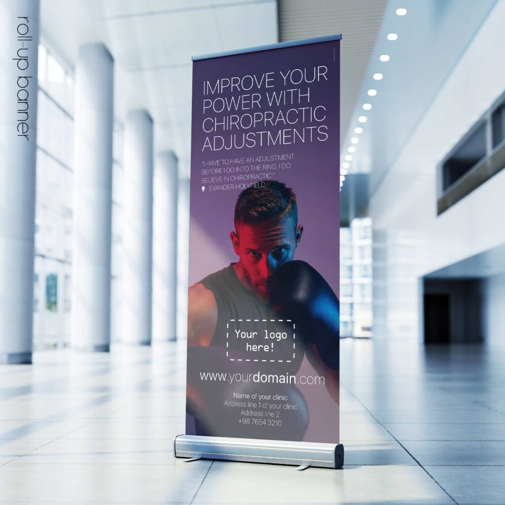 Boxing and Chiropractic; rollup banner version