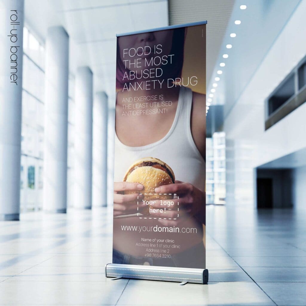 Food vs Exercise; rollup banner version