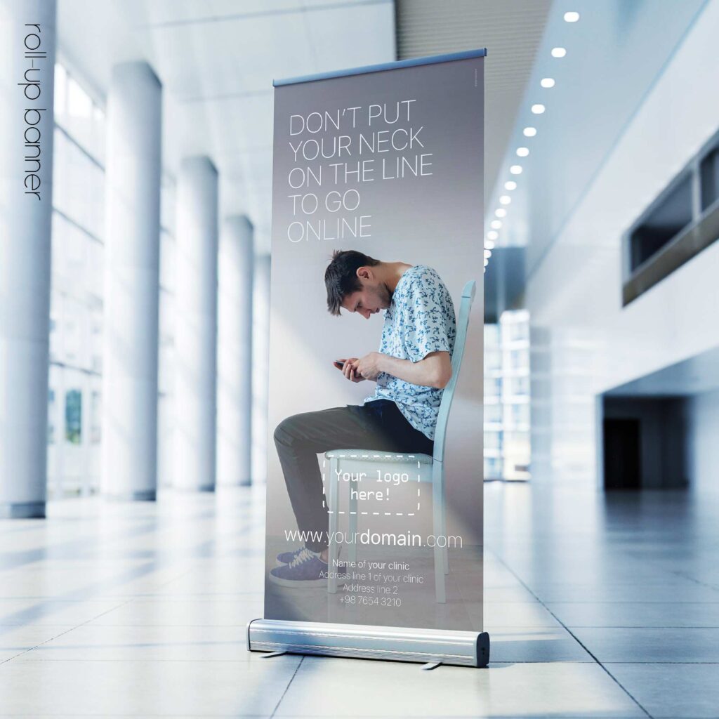 Online Neck; rollup banner version