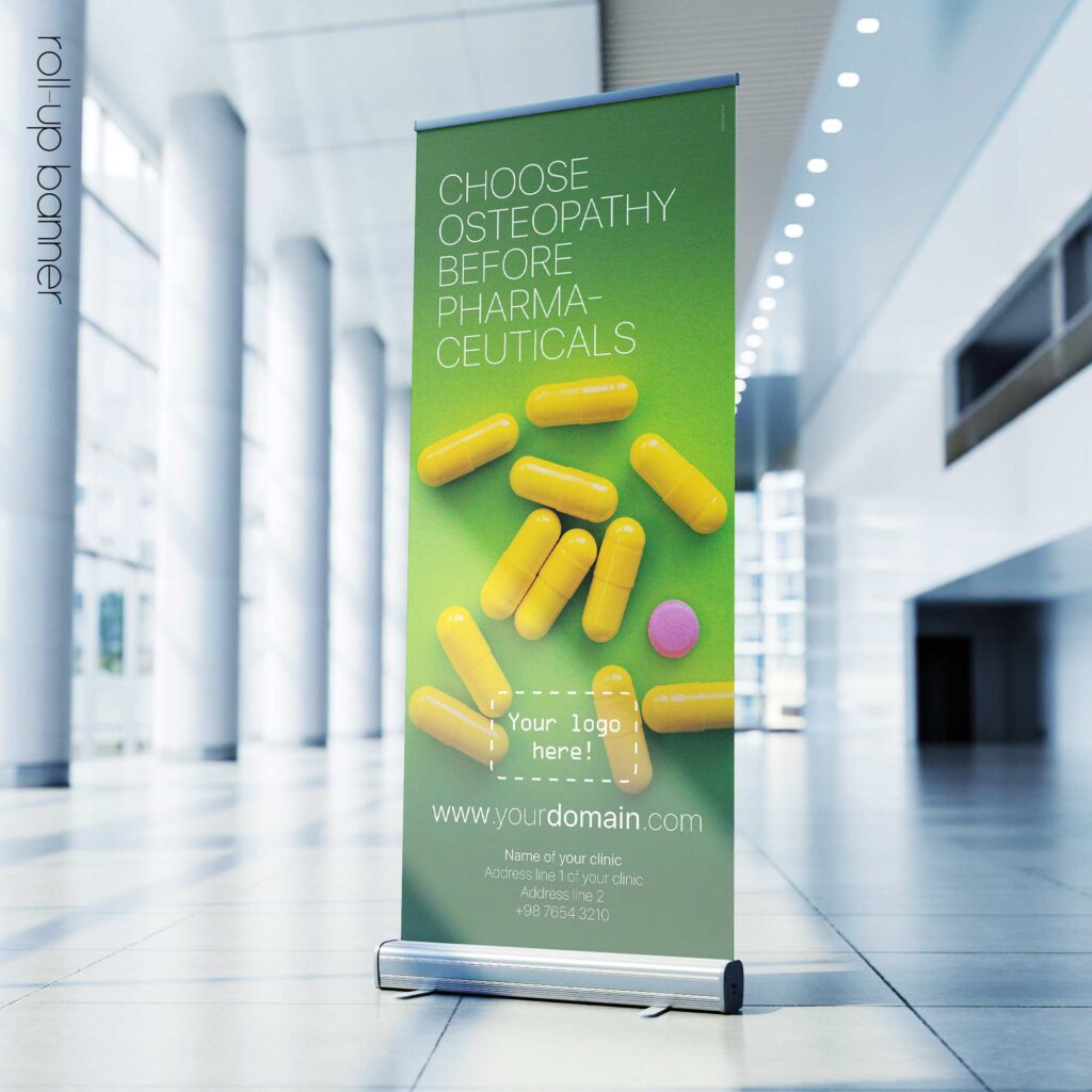 Osteopathy before pharmaceuticals! Osteopathic rollup banner version