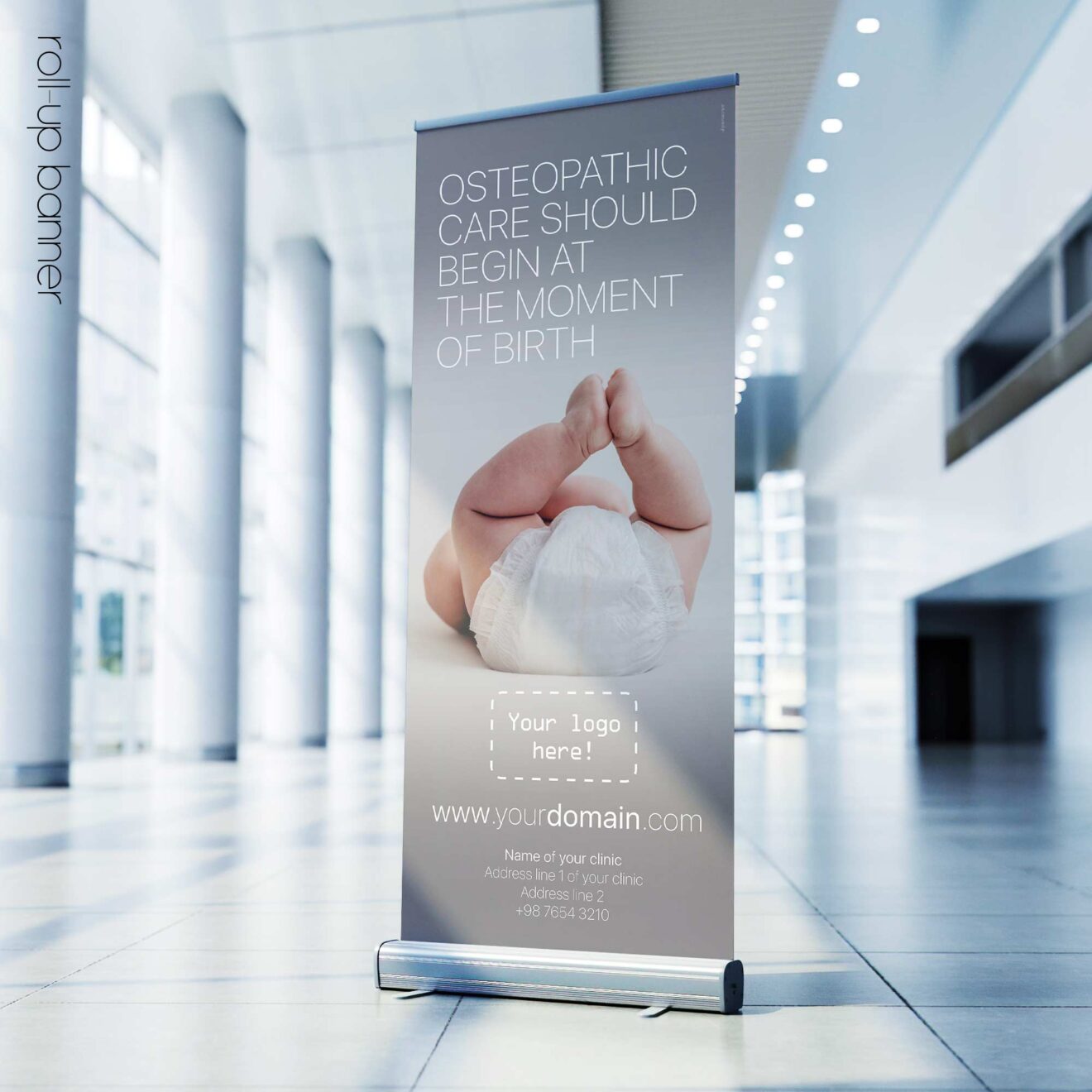 Osteopathy is preventive care! Osteopathic rollup banner version