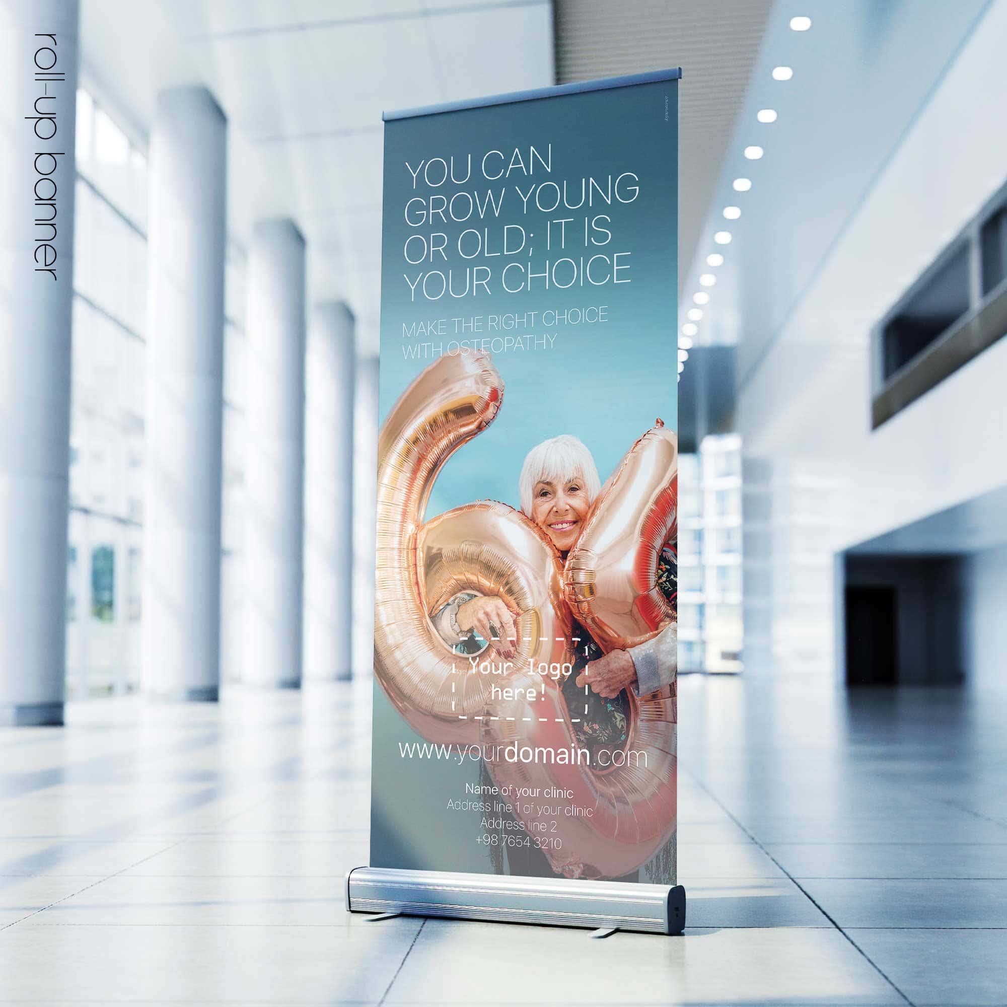 The Right Choice; osteopathic rollup banner version