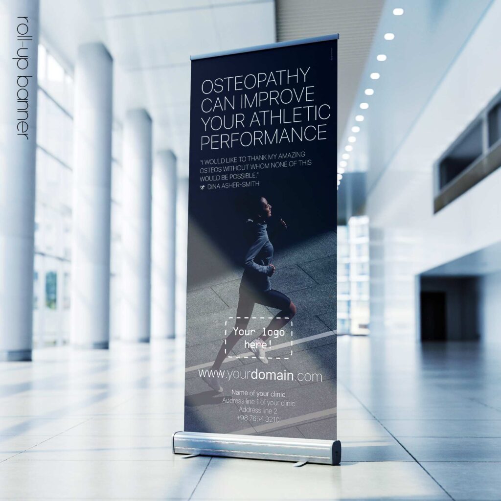 Running and Osteopathy; Osteopathic rollup banner version