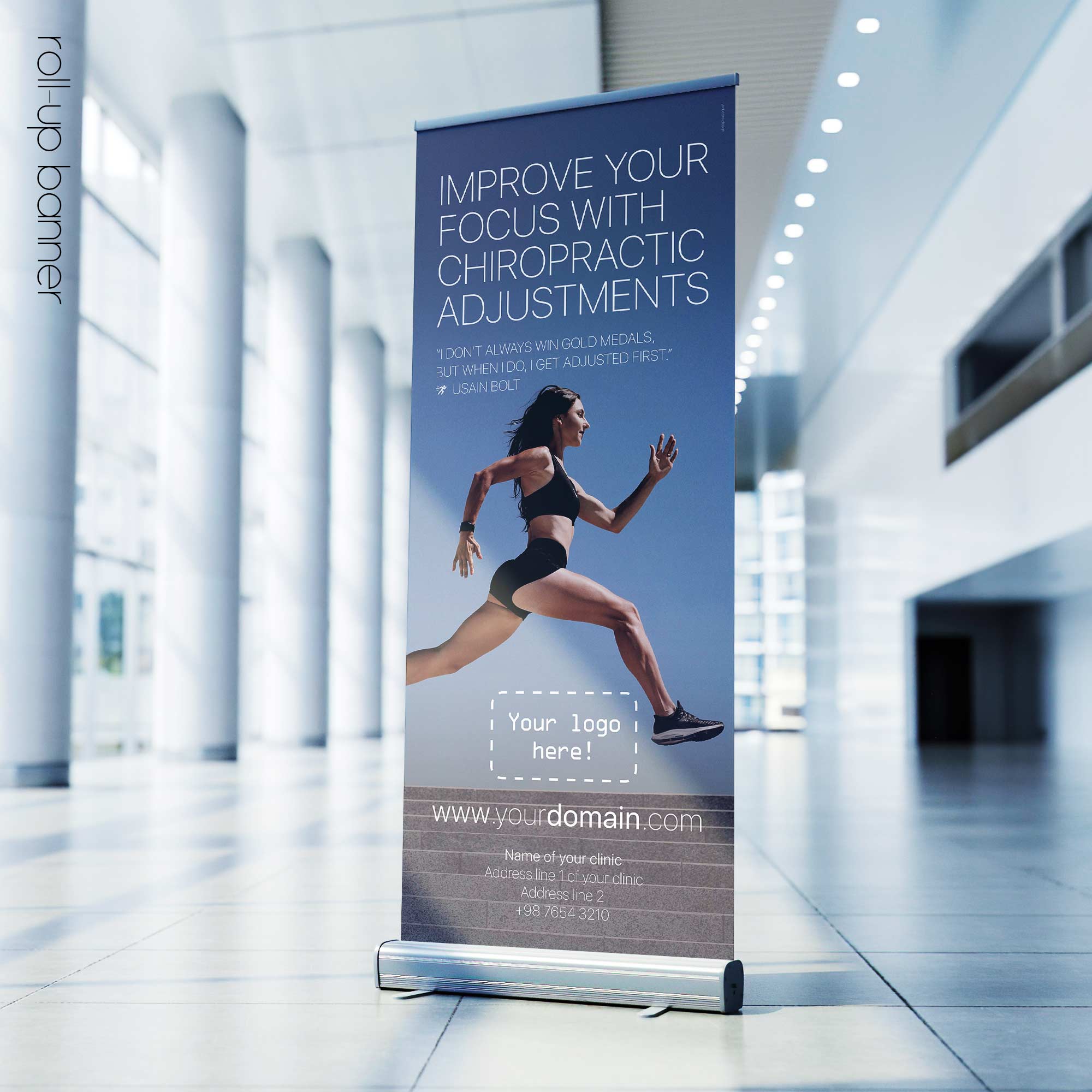 Running and Chiropractic; rollup banner version