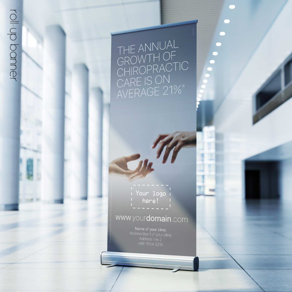 Annual growth of chiropractic; chiropractic rollup banner version