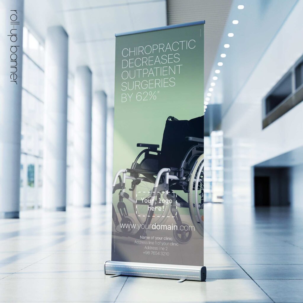 Decrease out-patient surgeries; chiropractic rollup banner version