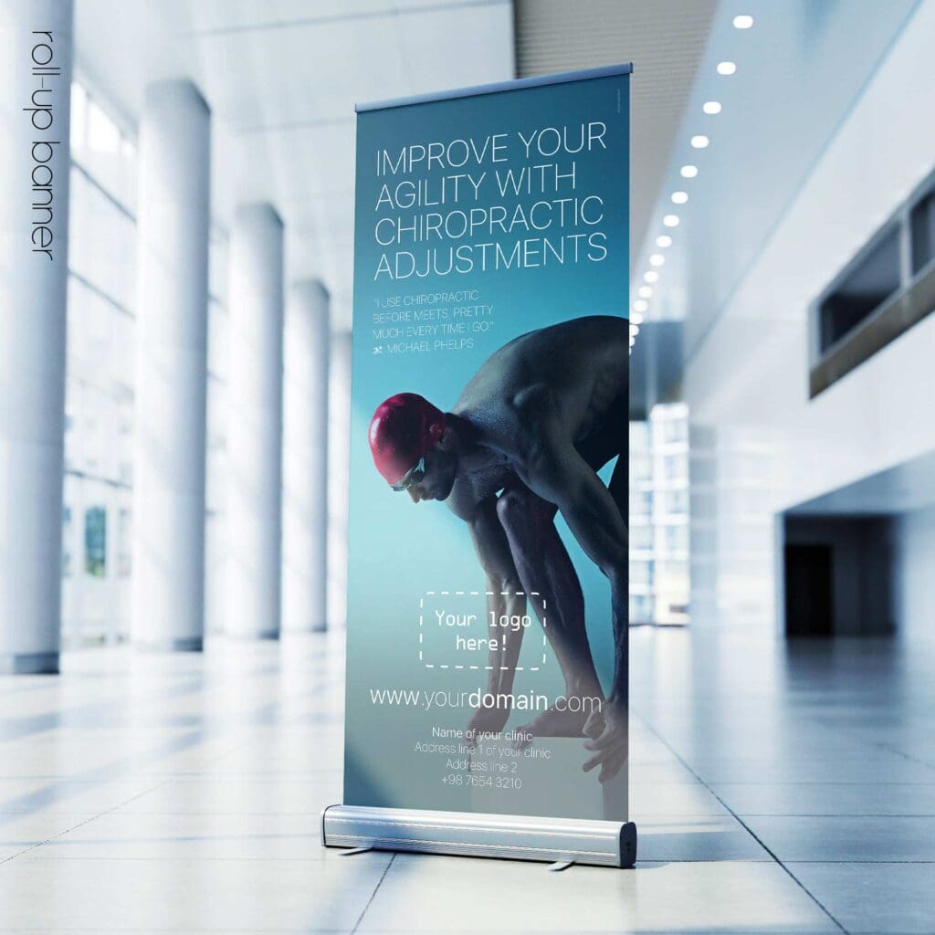 Swimming and Chiropractic; rollup banner version