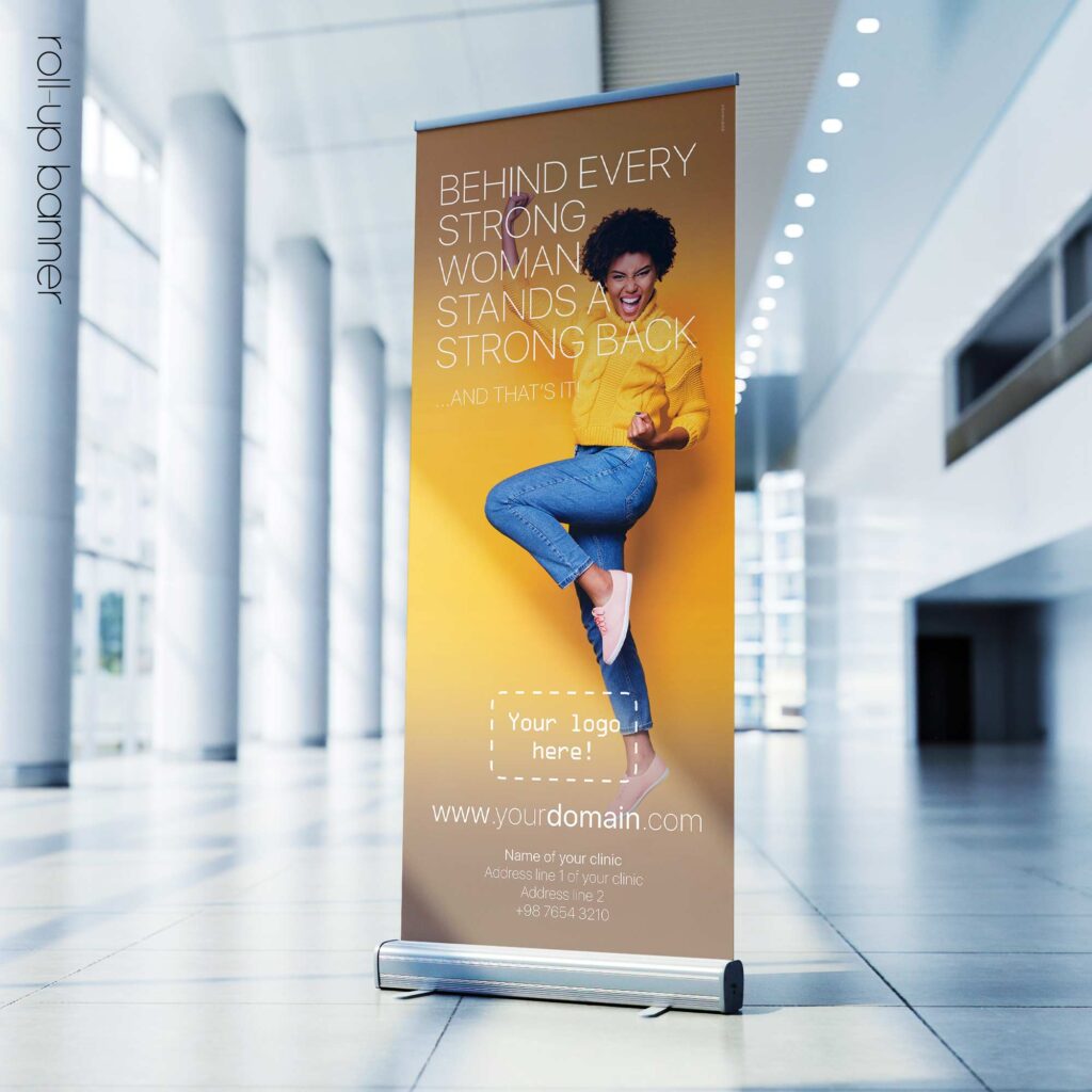 Strong Woman; rollup banner version