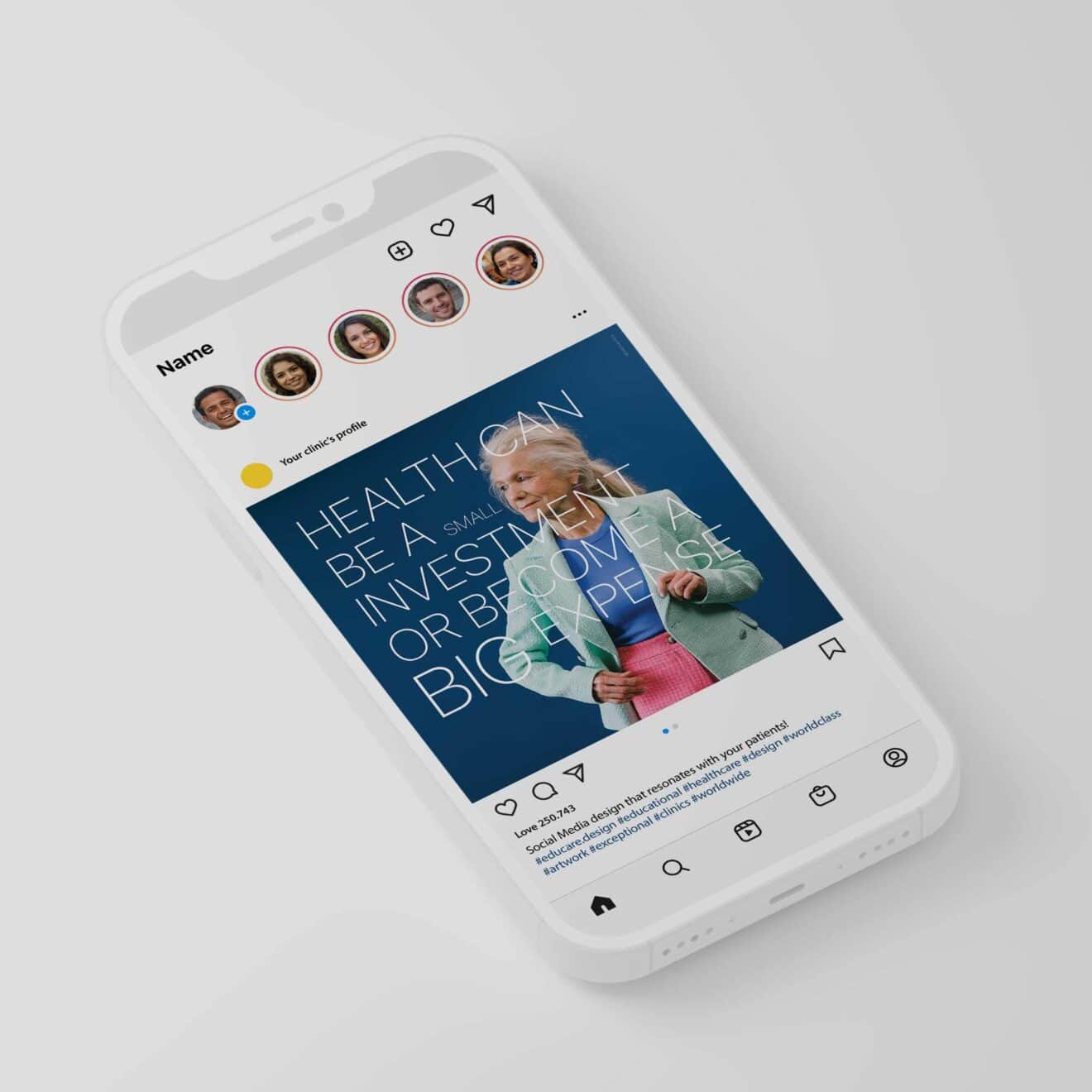 Social Media design for healthcare clinics. Designed by educare.design