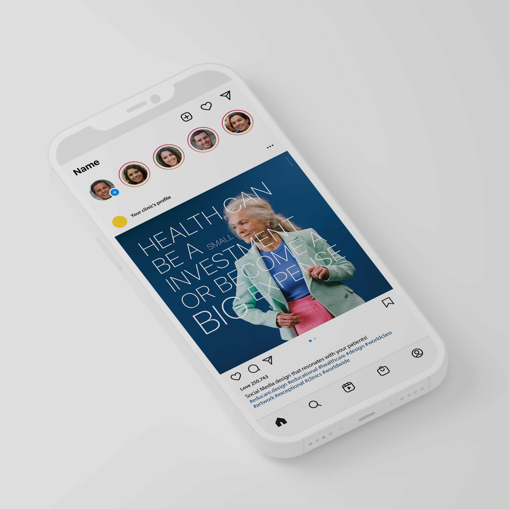 Social Media design for healthcare clinics. Designed by educare.design