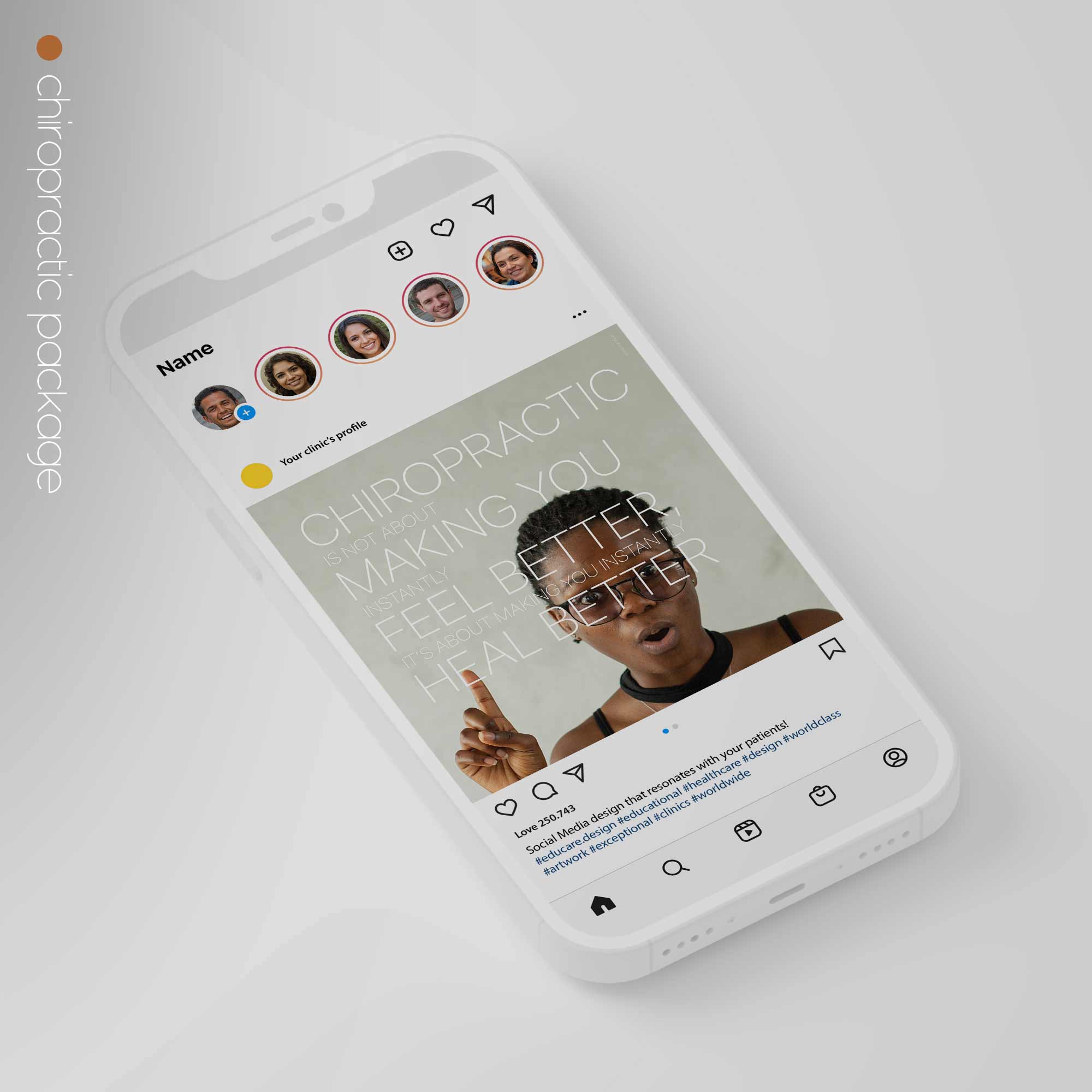 SocialSquares Package for chiropractic clinics. Designed by educare.design