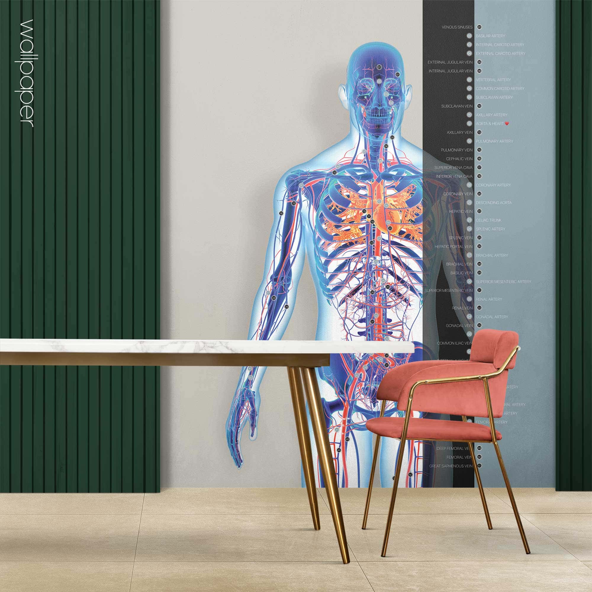 Papier peint sur mesure pour les cliniques de soins de santé.