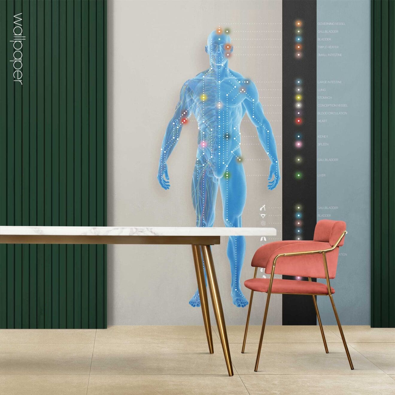 Papier peint sur mesure pour les cliniques de soins de santé.