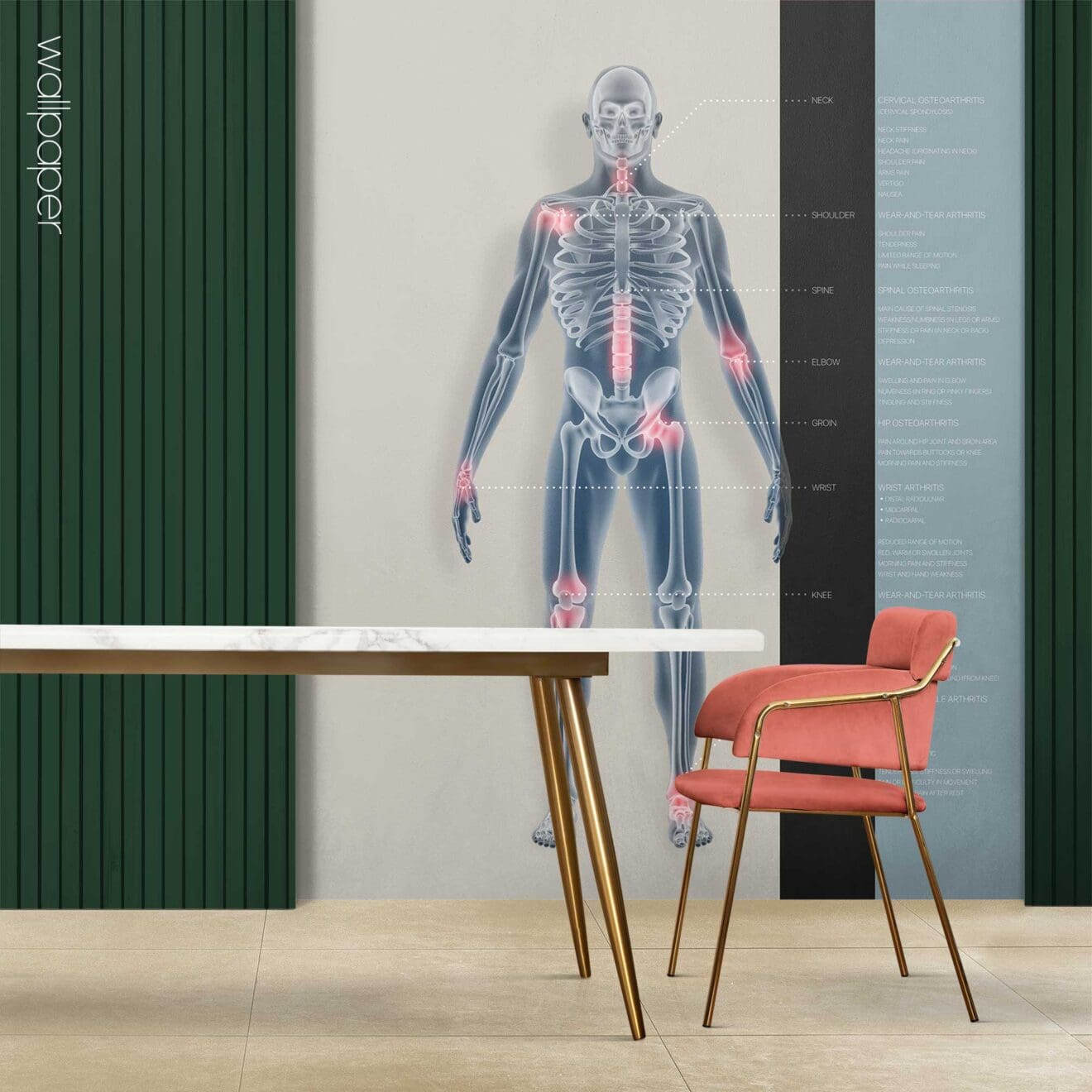 Papier peint sur mesure pour les cliniques de soins de santé.