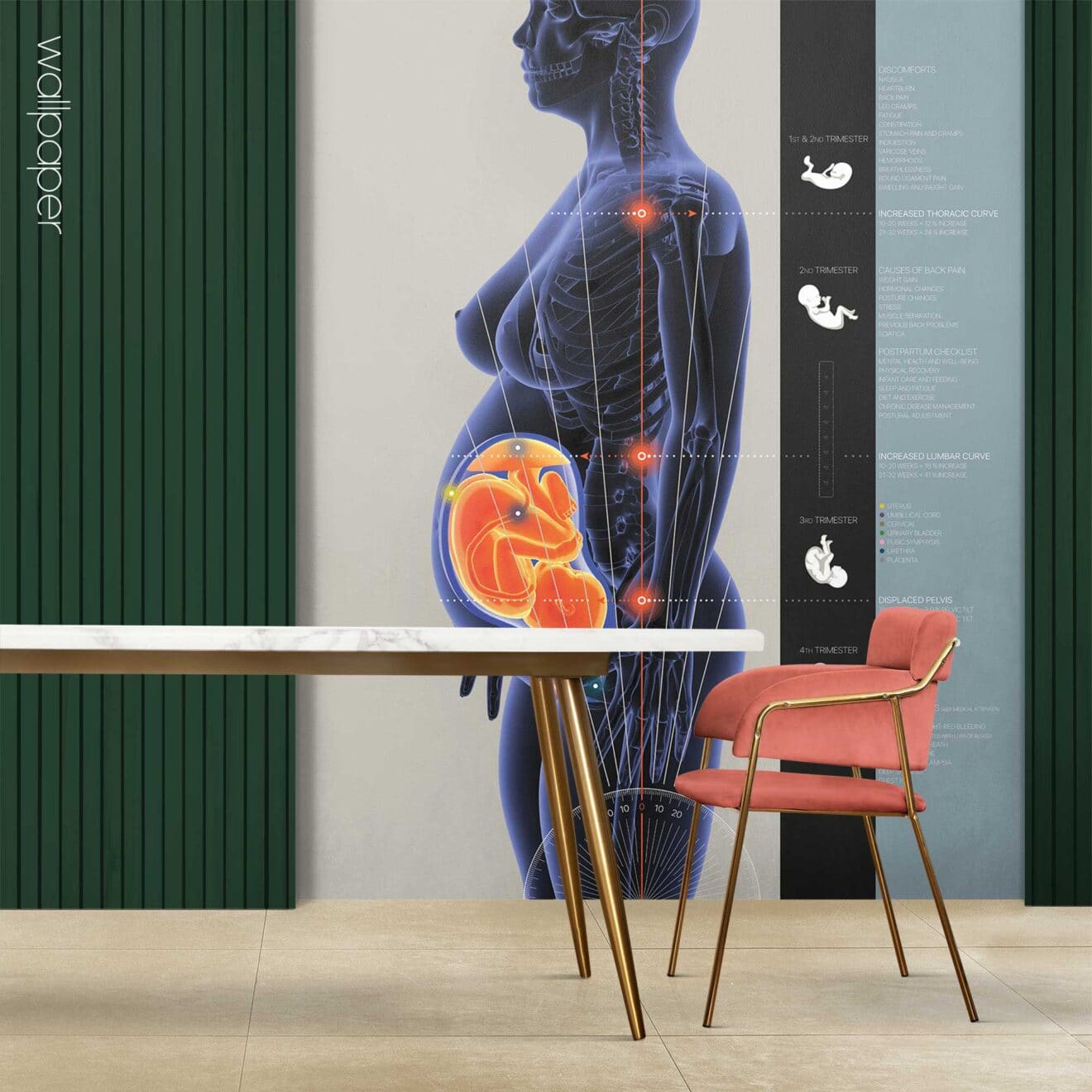 Papier peint sur mesure pour les cliniques de soins de santé.