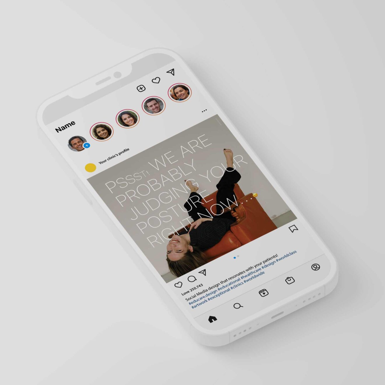 Social Media design for healthcare clinics. Designed by educare.design