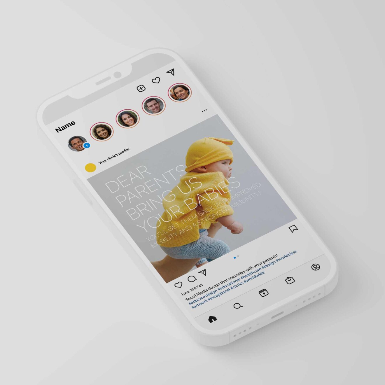 Social Media design for healthcare clinics. Designed by educare.design