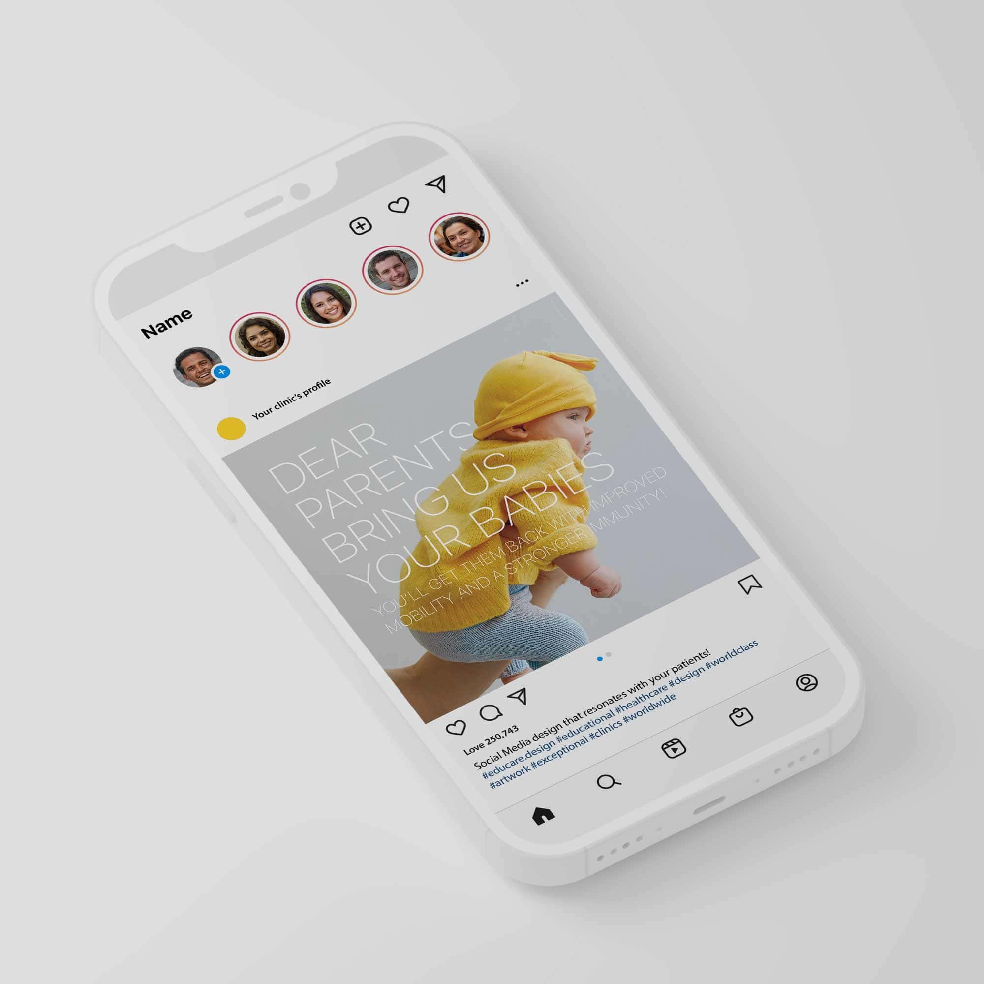 Social Media design for healthcare clinics. Designed by educare.design