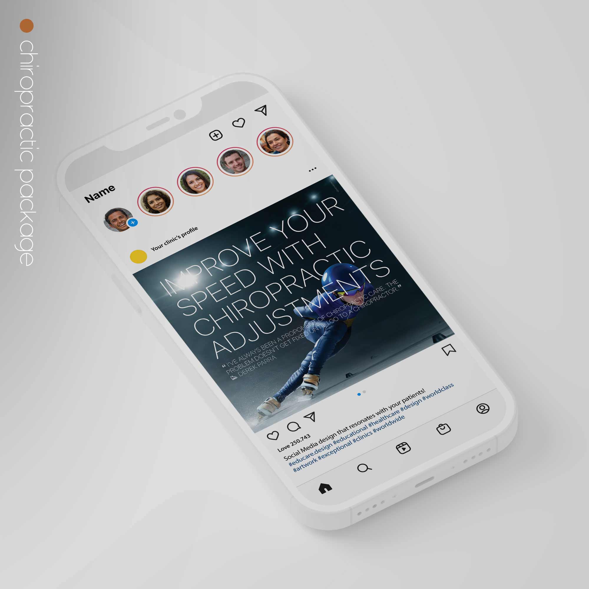 SocialSquares Package for chiropractic clinics. Designed by educare.design