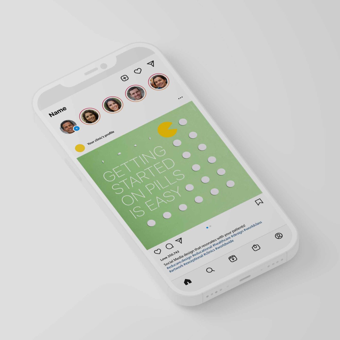 Social Media design for healthcare clinics. Designed by educare.design