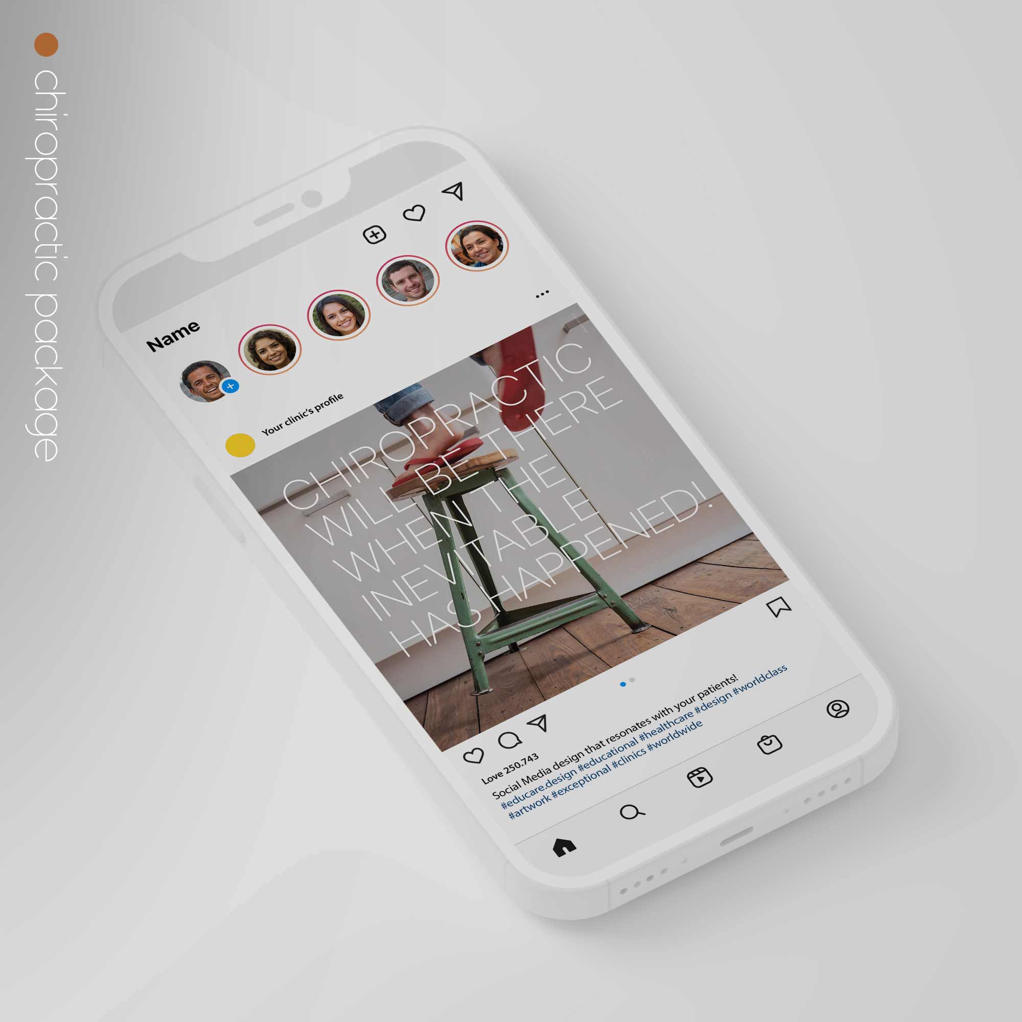 SocialSquares Package for chiropractic clinics. Designed by educare.design