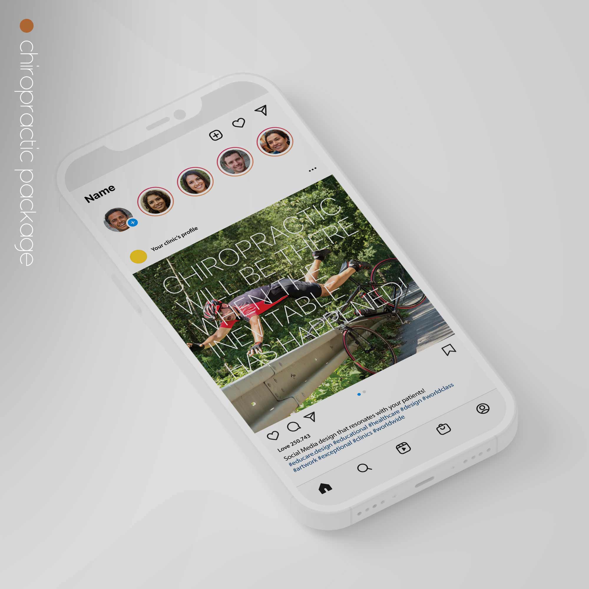 SocialSquares Package for chiropractic clinics. Designed by educare.design