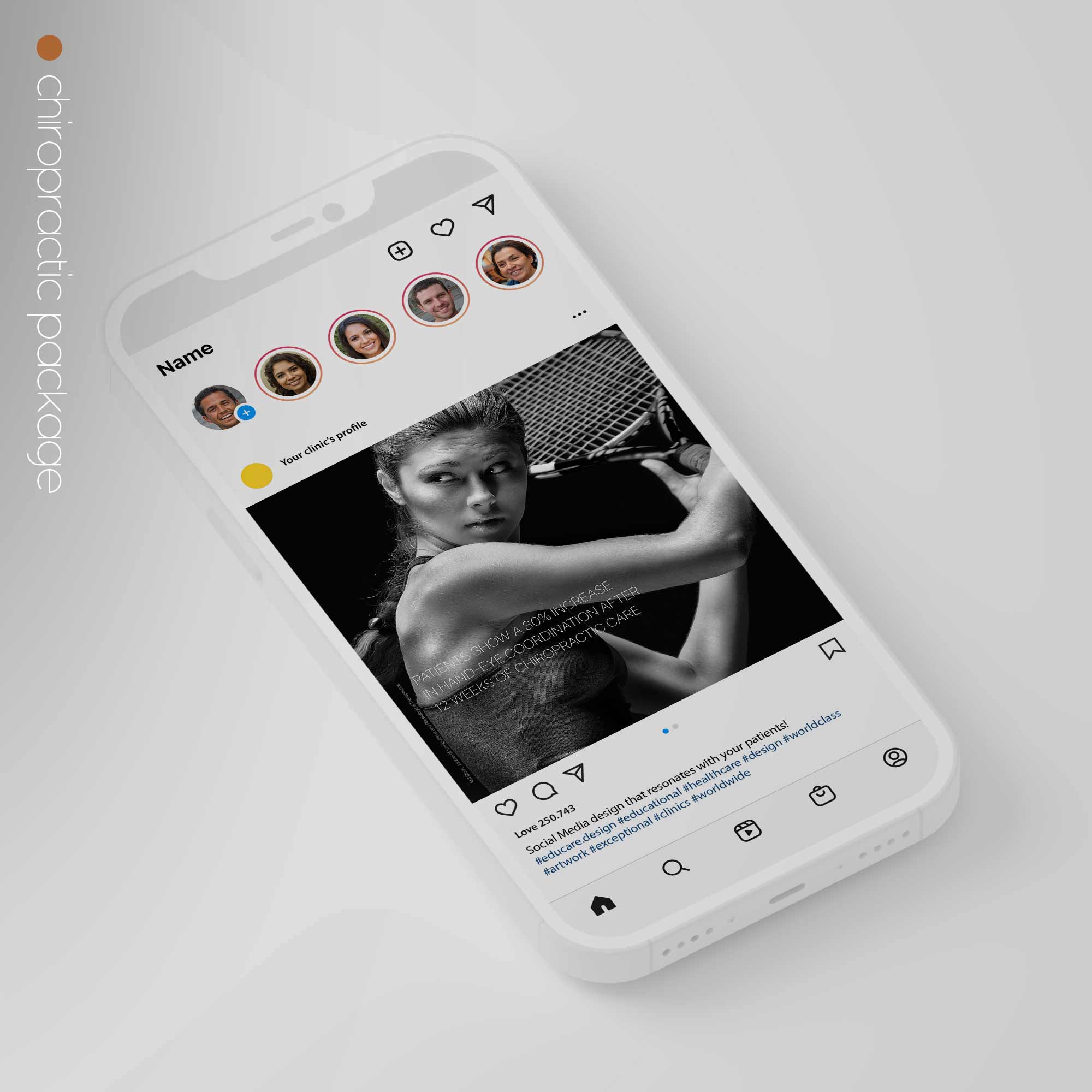 SocialSquares Package for chiropractic clinics. Designed by educare.design