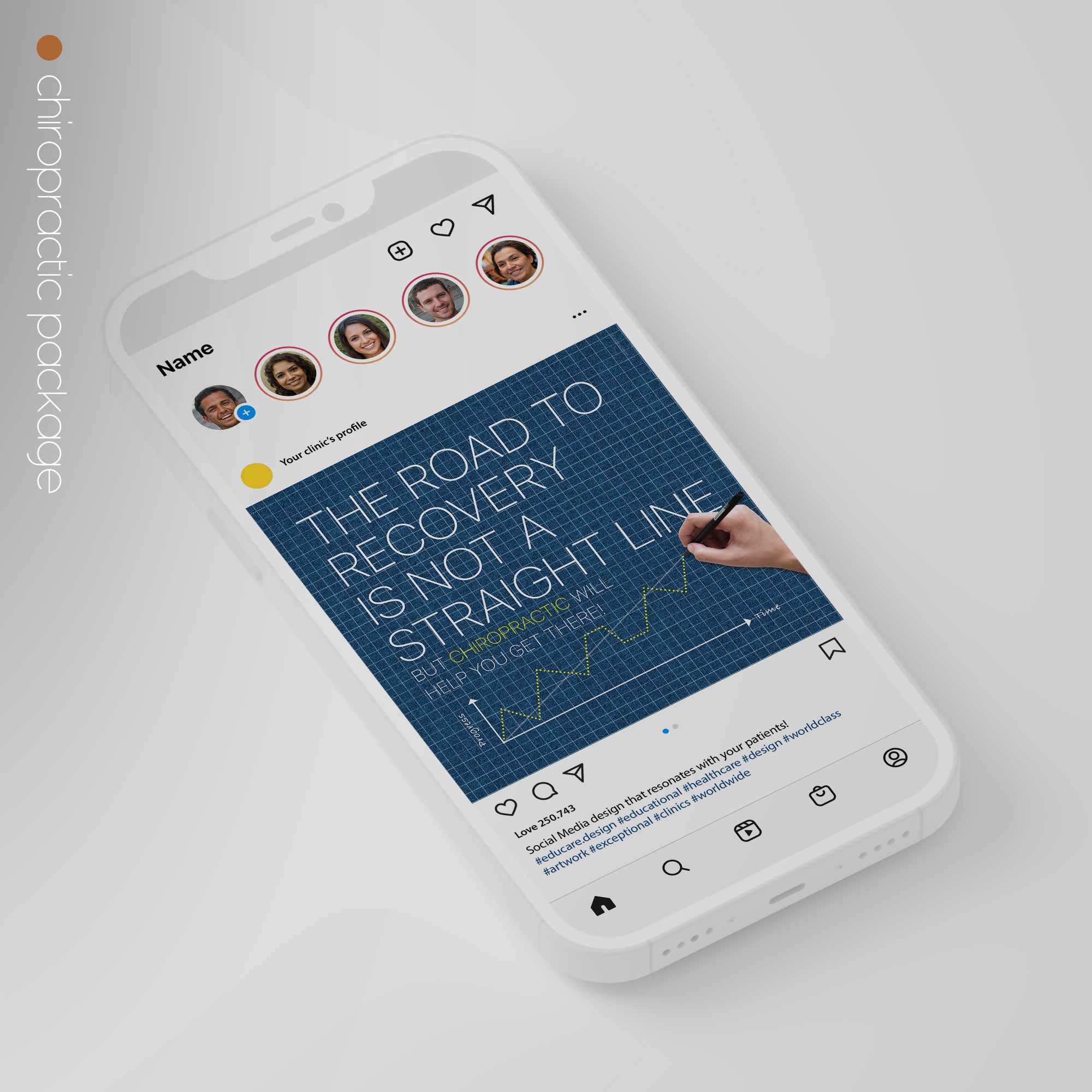 SocialSquares Package for chiropractic clinics. Designed by educare.design