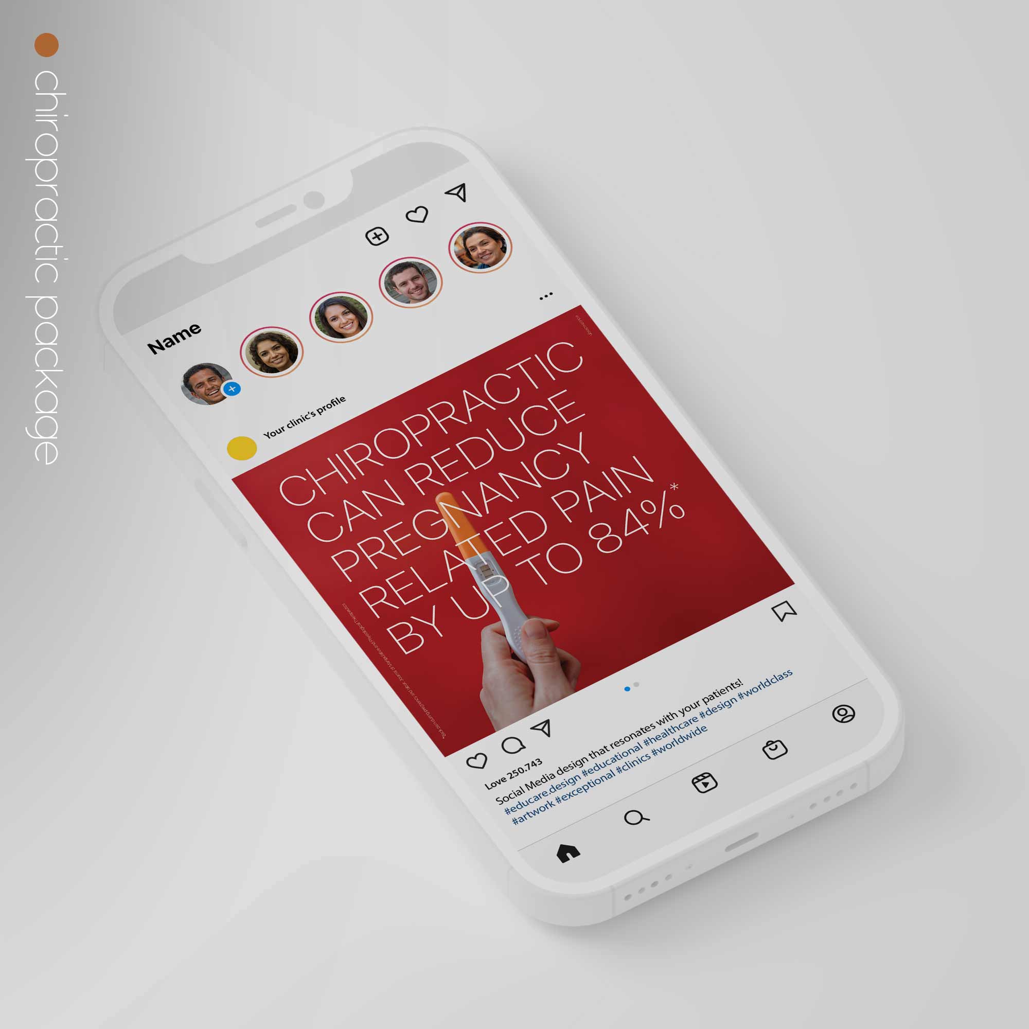 SocialSquares Package for chiropractic clinics. Designed by educare.design