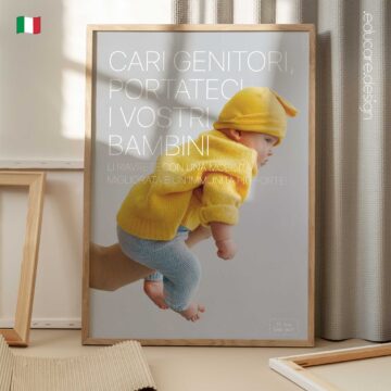 Baby preventive care poster promoting infant mobility and preventive health awareness for modern clinics.