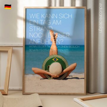 Motivational physiotherapy poster celebrating recovery and wellbeing.