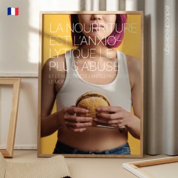Food vs Exercise poster emotional eating mental health clinic poster