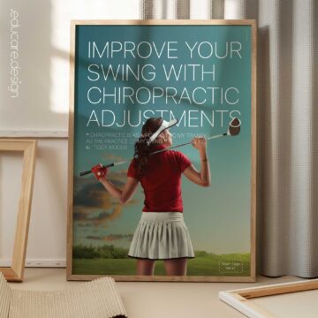 Chiropractic poster featuring a quote from Tiger Woods about chiropractic care and golf performance