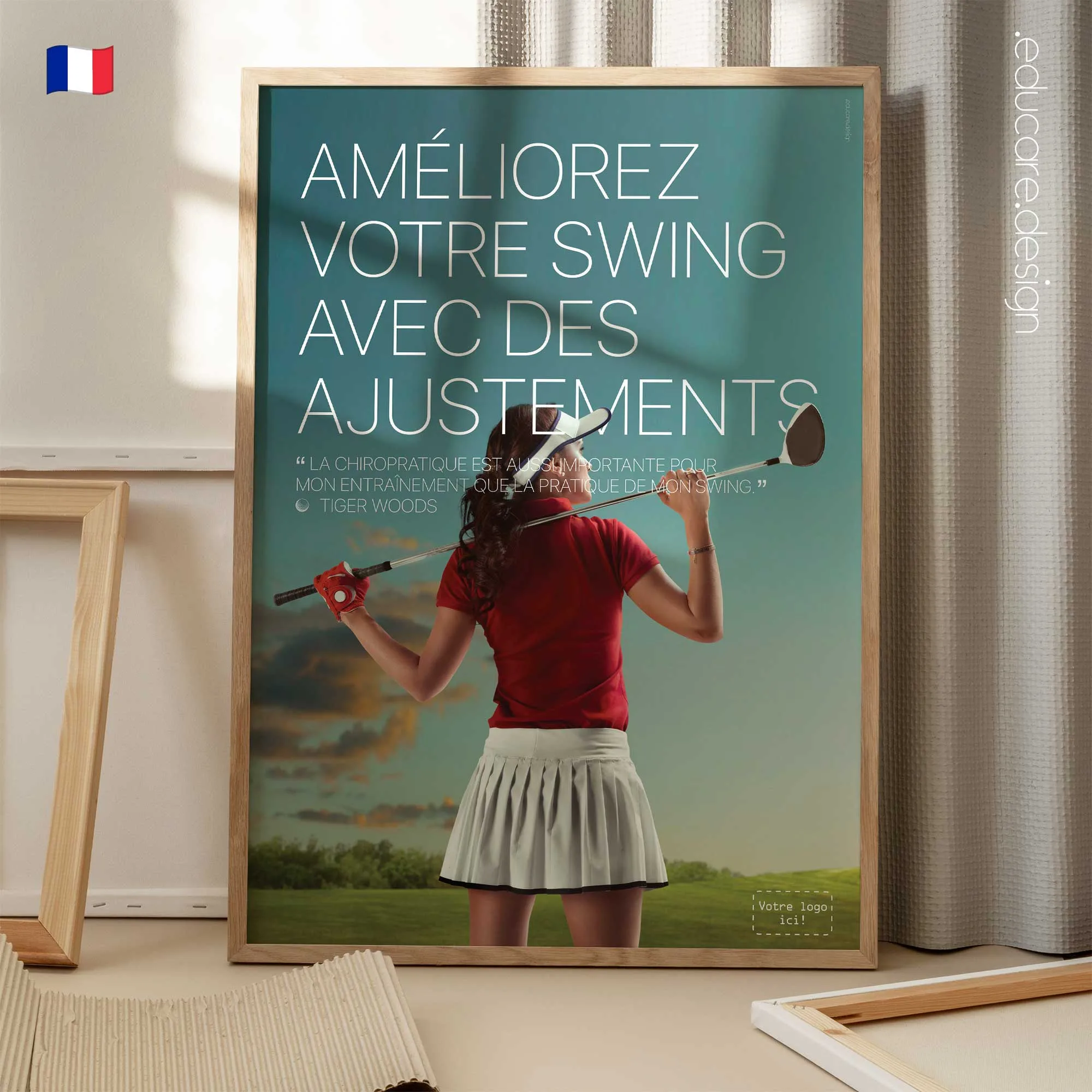 Golf et Chiropratique planche anatomique pour cabinets et cliniques