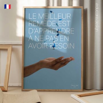 Preventive healthcare poster teaching patients how to reduce dependence on medication