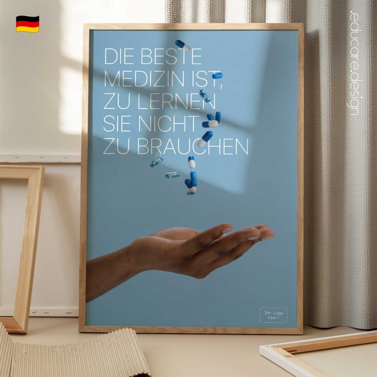 Preventive healthcare poster teaching patients how to reduce dependence on medication