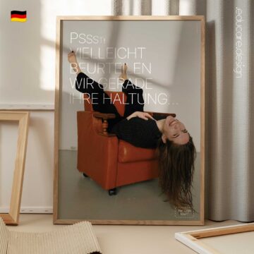 Posture awareness clinic poster judging posture humorous healthcare wall art