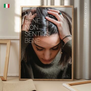 Mental health awareness poster saying “it’s okay not to be okay” – for clinics and counselling spaces.