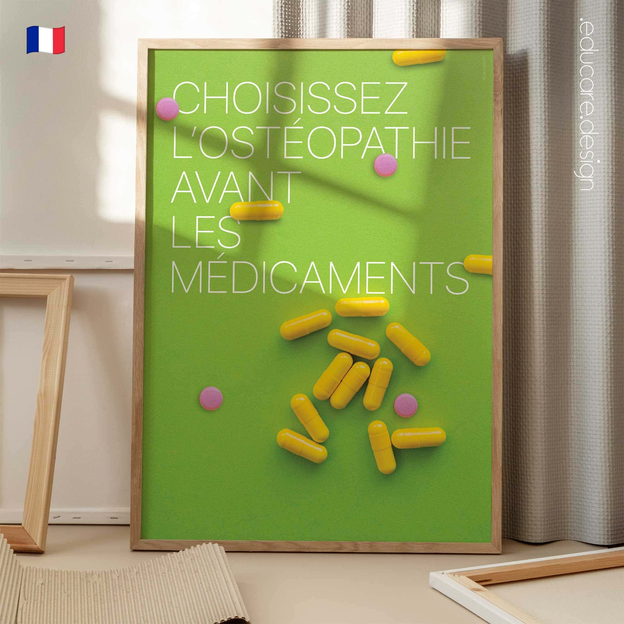 Ostéopathie Avant les Médicaments planche anatomique pour cabinets et cliniques